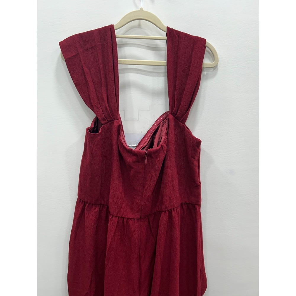 NWT City Chic Gabriela Jumpsuit Womens 18 Burgundy Red Draped‎ Wide Leg Evening - Picture 5 of 11